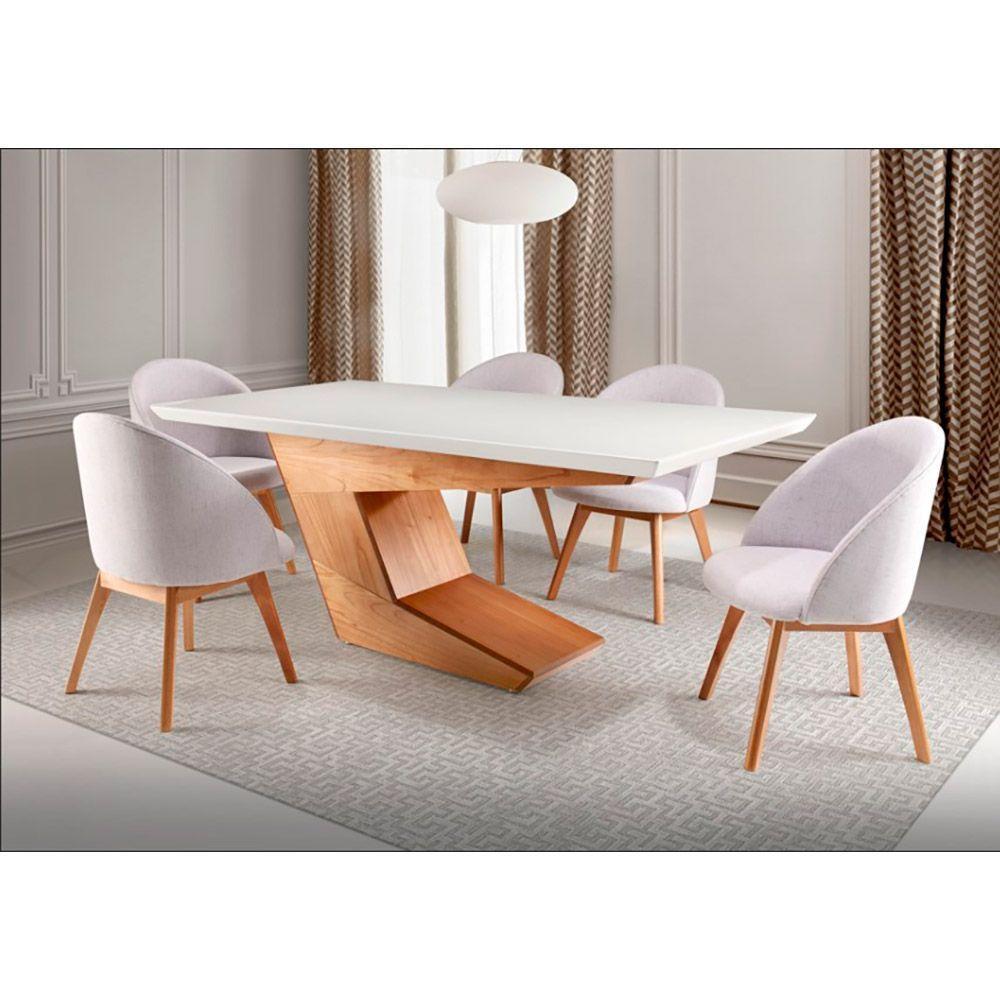 Mesa De Jantar Retangular De Madeira Tóquio 220cm X 100cm Lamina De Cinamomo - 2