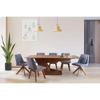 Mesa De Jantar Retangular De Madeira Tóquio 220cm X 100cm Lamina De Cinamomo - 4