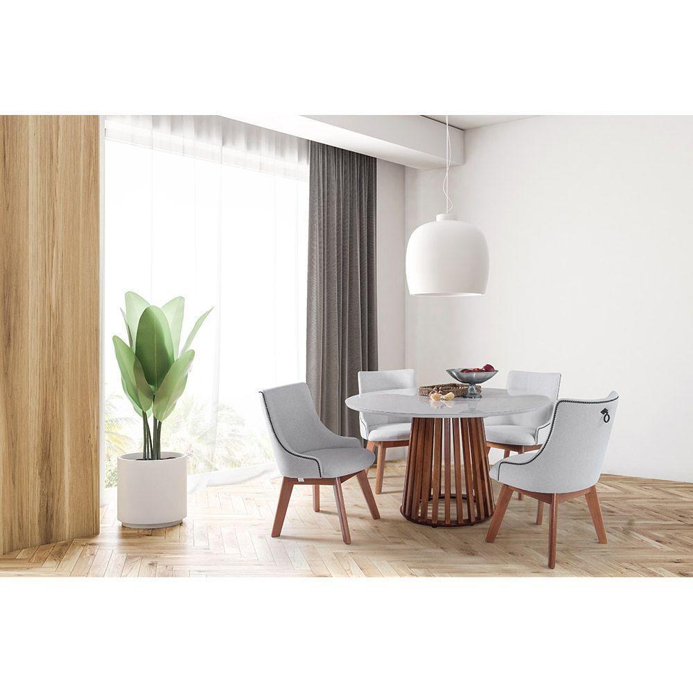 Mesa De Jantar Redonda Safira De Madeira De 100 A 120 Cm 120cm Pinhao - 2