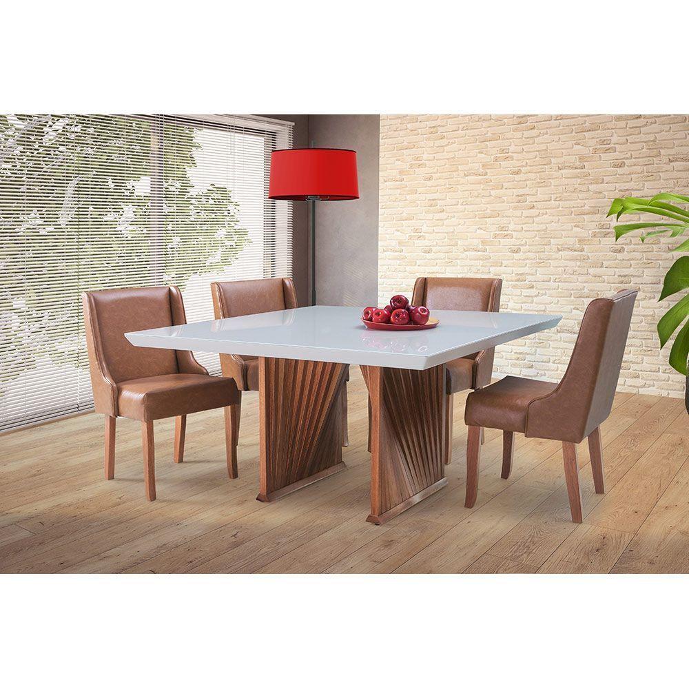Mesa De Jantar Quadrada De Madeira Magnum 140 Cm X 140cm Castanho - 2