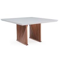 Mesa De Jantar Quadrada De Madeira Magnum 140 Cm X 140cm Castanho - 1