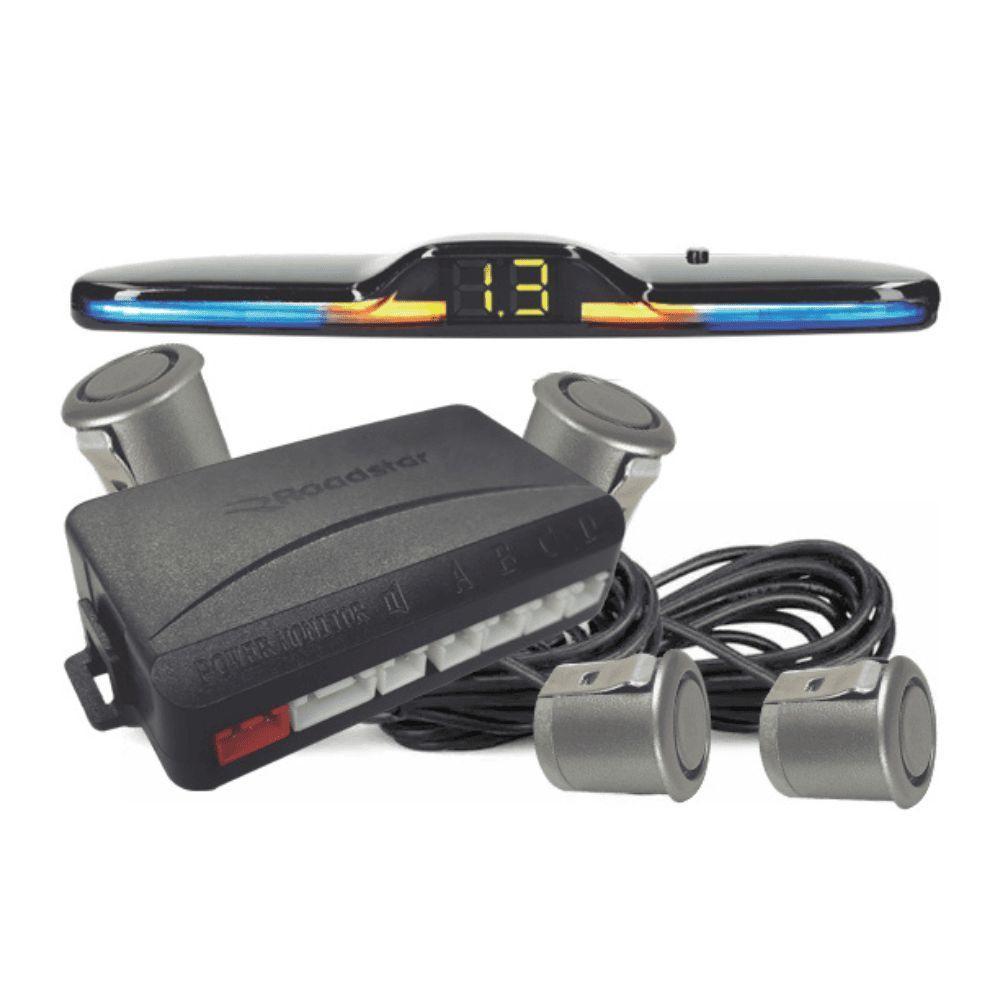 Sensor De Estacionamento Roadstar Rs308br Com 4 Sensores E Display Indicador De Distancia Prata - 1