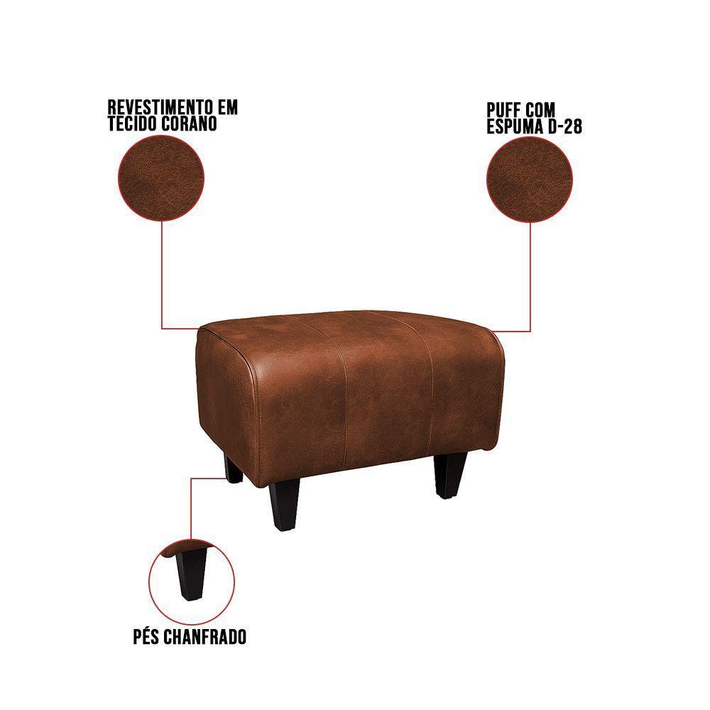 Poltrona Do Papai Com Puff Usb E Porta Copos Ravella Pu R04 - D'rossi Cor Ocre - 4