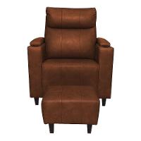 Poltrona Do Papai Com Puff Usb E Porta Copos Ravella Pu R04 - D'rossi Cor Ocre - 2