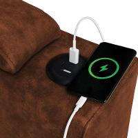 Poltrona Do Papai Com Puff Usb E Porta Copos Ravella Pu R04 - D'rossi Cor Ocre - 8