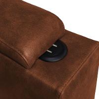 Poltrona Do Papai Com Puff Usb E Porta Copos Ravella Pu R04 - D'rossi Cor Ocre - 9