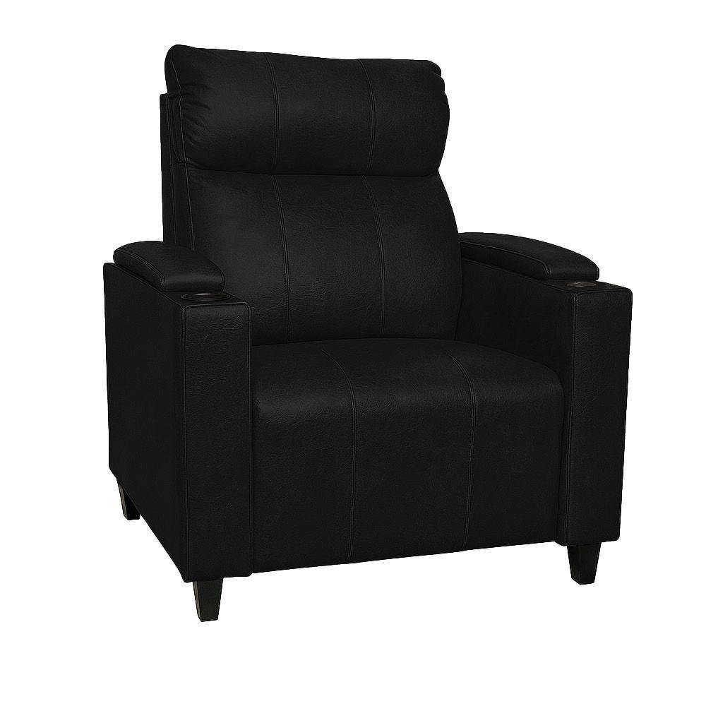 Poltrona Do Papai Com Puff Usb E Porta Copos Ravella Pu R04 - D'rossi Cor Preto - 10