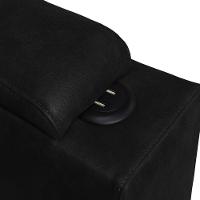 Poltrona Do Papai Com Puff Usb E Porta Copos Ravella Pu R04 - D'rossi Cor Preto - 9