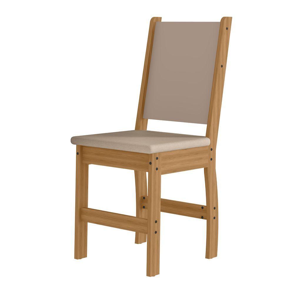 Conjunto Sala De Jantar 4 Cadeiras Tampo Retangular 108cm Sem Vidro Bellagio Freijó Uv Clara Savana - Poliman - 9