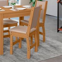 Conjunto Sala De Jantar 4 Cadeiras Tampo Retangular 108cm Sem Vidro Bellagio Freijó Uv Clara Savana - Poliman - 3