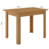 Conjunto Sala De Jantar 4 Cadeiras Tampo Retangular 108cm Sem Vidro Bellagio Freijó Uv Clara Savana - Poliman - 7