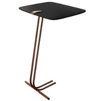 Mesa Apoio Lateral Para Sofá Lisboa Pé Café Laca Preto - 1