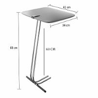 Mesa Apoio Lateral Para Sofá Lisboa Pé Preto Branco - 3