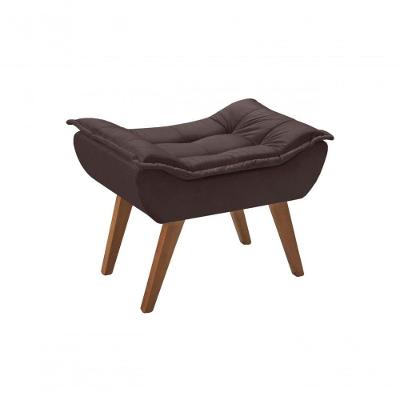 Puff Decorativo Opalla Suede Para Sala Unidecor Marrom
