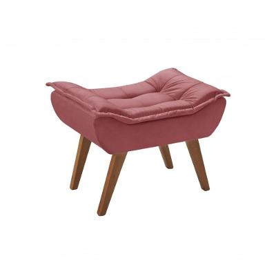 Puff Decorativo Opalla Suede Para Sala Unidecor Rosa
