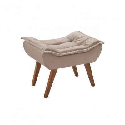 Puff Decorativo Opalla Suede Para Sala Unidecor Bege