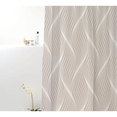 Cortina Box Poliéster Ondas Cinzas 198x180cm - Uzoo Cortina Box Poliester 1.98x1.80m Ondas Cinza 828908