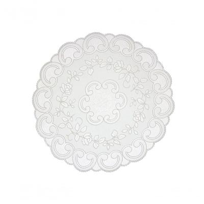 Toalha De Bandeja Crochê Rosas 38cm - Uzoo Toalha Bandeja Croche 38cm 1614