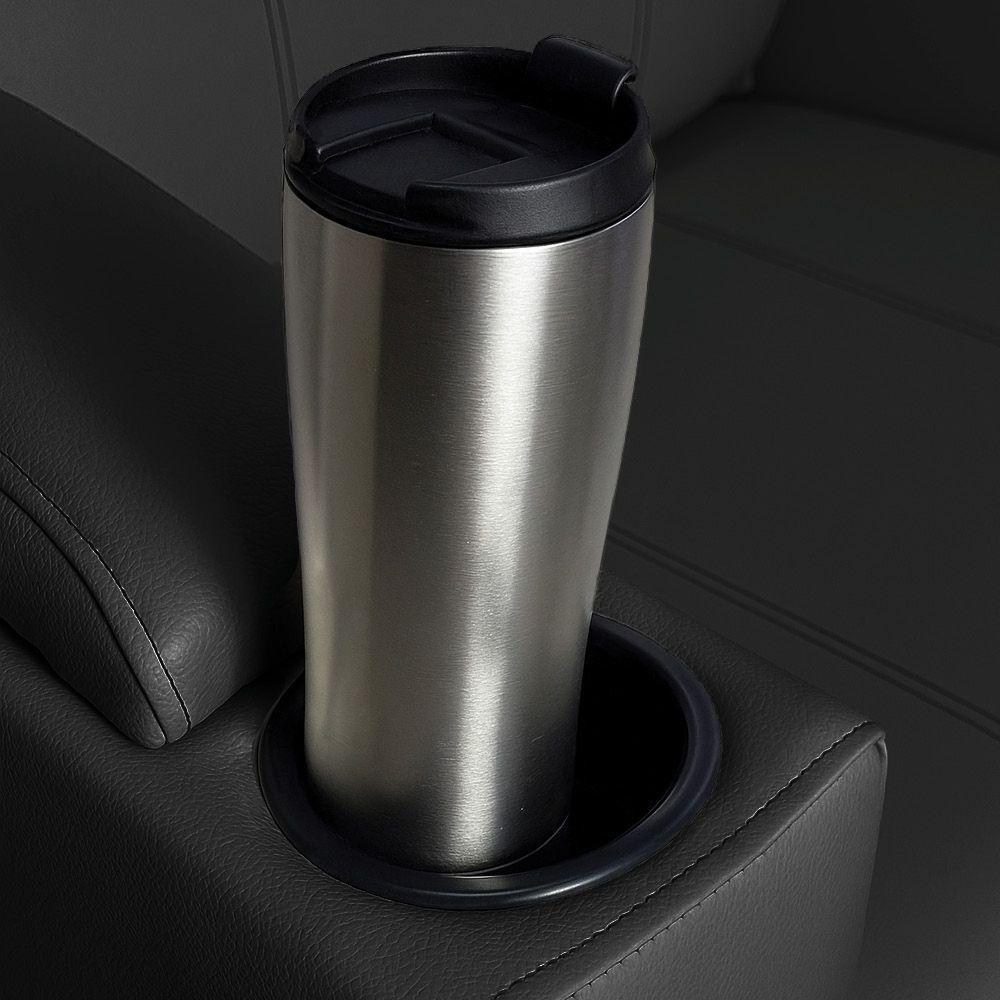 Poltrona Do Papai Com Puff Usb E Porta Copos Ravella Sintético R04 - D'rossi Cor Preto - 7