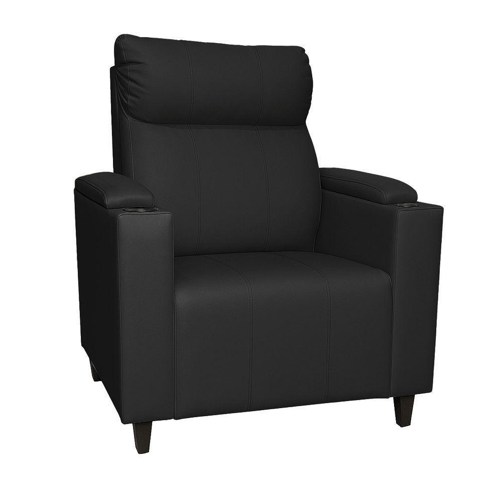 Poltrona Do Papai Com Puff Usb E Porta Copos Ravella Sintético R04 - D'rossi Cor Preto - 10