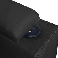 Poltrona Do Papai Com Puff Usb E Porta Copos Ravella Sintético R04 - D'rossi Cor Preto - 9