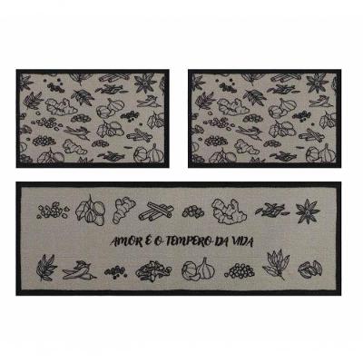 Jogo De Cozinha 3 Pçs Temperos 120x40 - 60x40cm - Uzoo Jogo Cozinha 3 Pecas 120x40-60x40cm Temperos