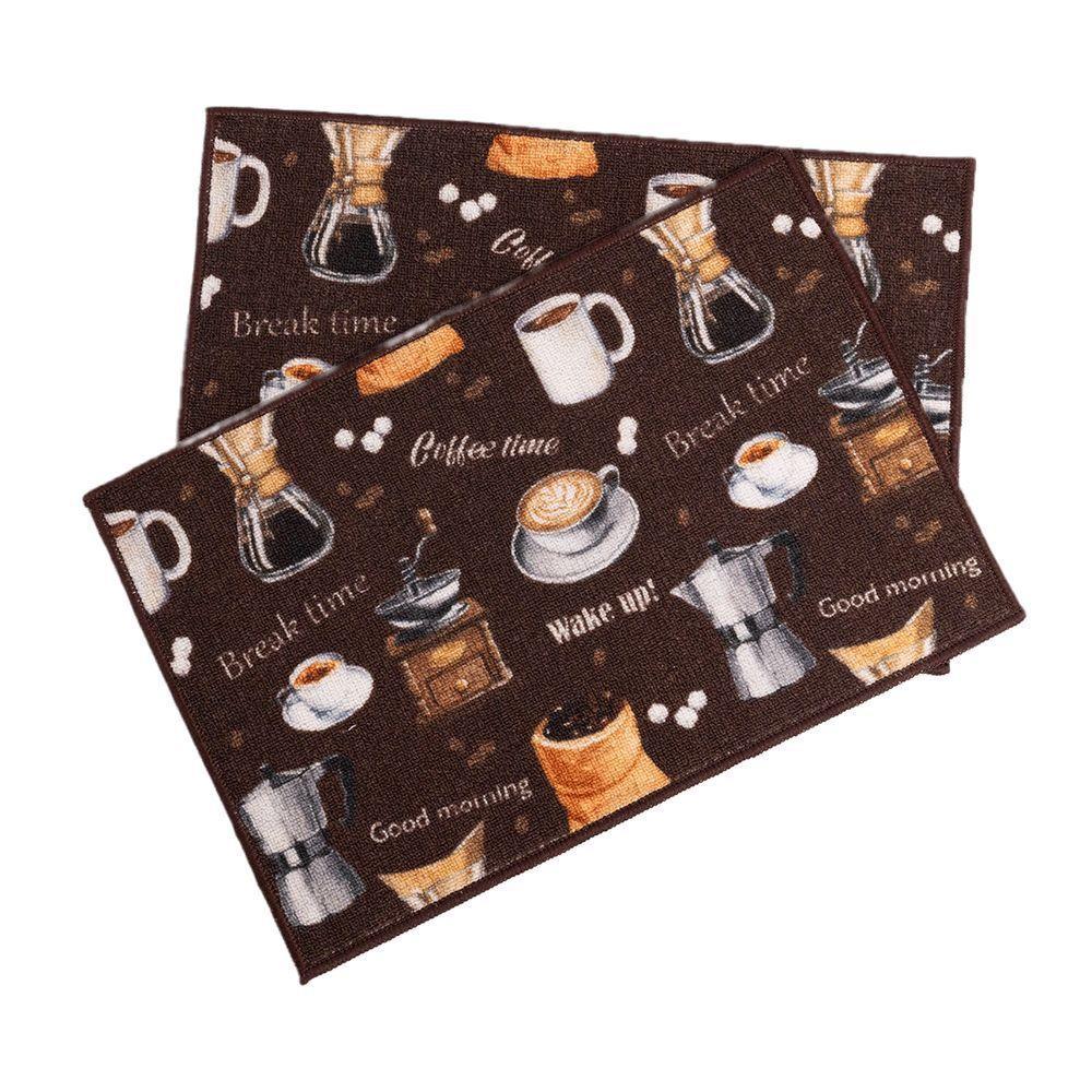 Jogo De Cozinha 3 Pçs Café 120x40 - 60x40cm - Uzoo Jogo Cozinha 3 Pecas 120x40-60x40cm Cafe - 3
