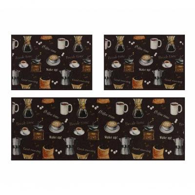 Jogo De Cozinha 3 Pçs Café 120x40 - 60x40cm - Uzoo Jogo Cozinha 3 Pecas 120x40-60x40cm Cafe