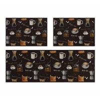 Jogo De Cozinha 3 Pçs Café 120x40 - 60x40cm - Uzoo Jogo Cozinha 3 Pecas 120x40-60x40cm Cafe - 1