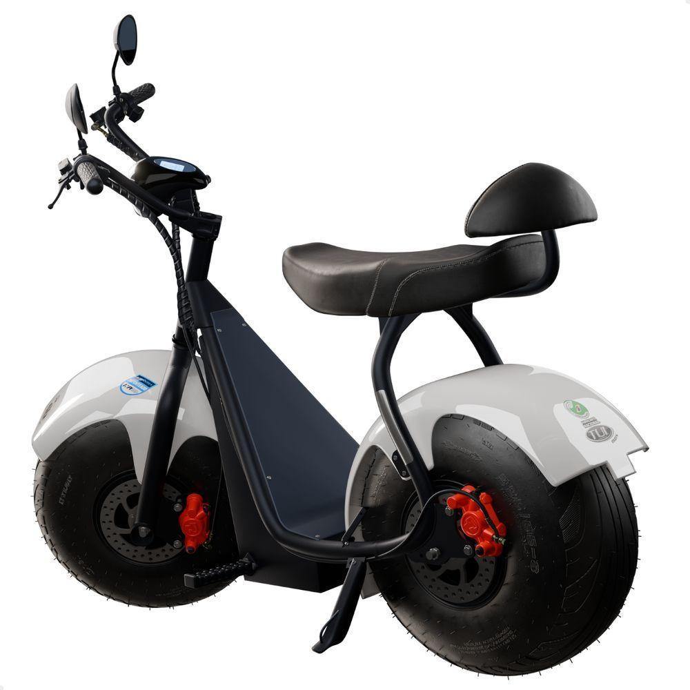 Scooter Elétrica 1000w Tui 2 Lugares Autonomia 60km Sem Cnh Branco - 6