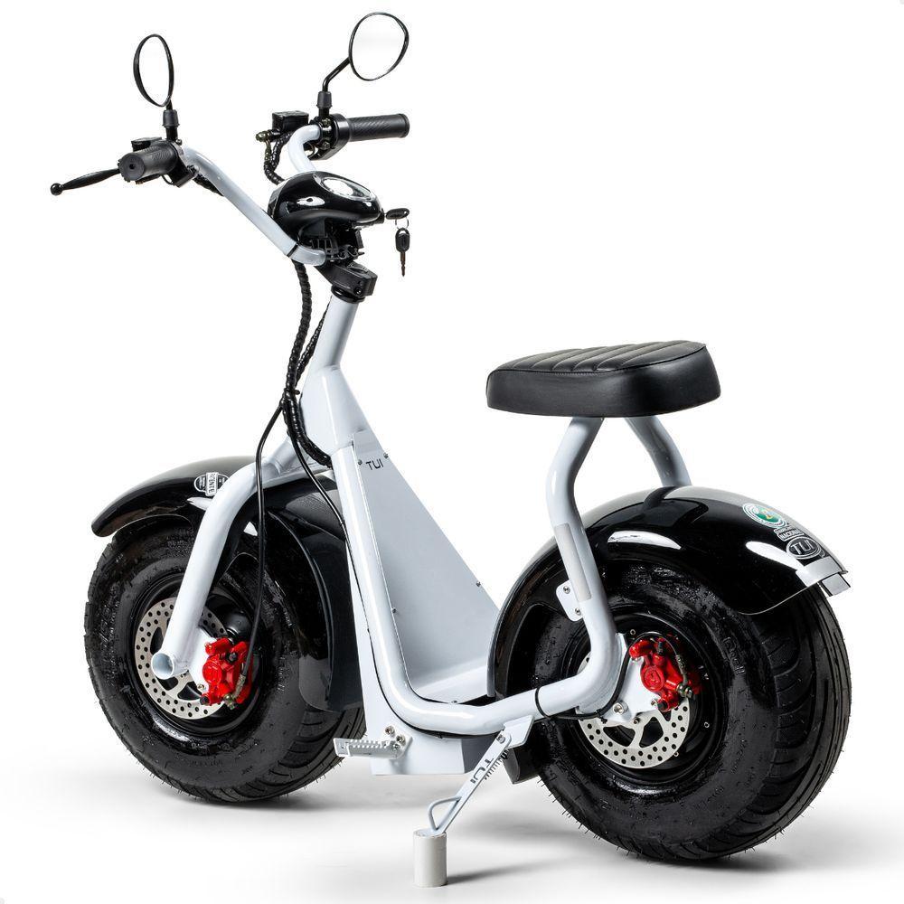 Scooter Elétrica 1000w Tui Pop Moto Patinete Sem Cnh Branco-preto - 3
