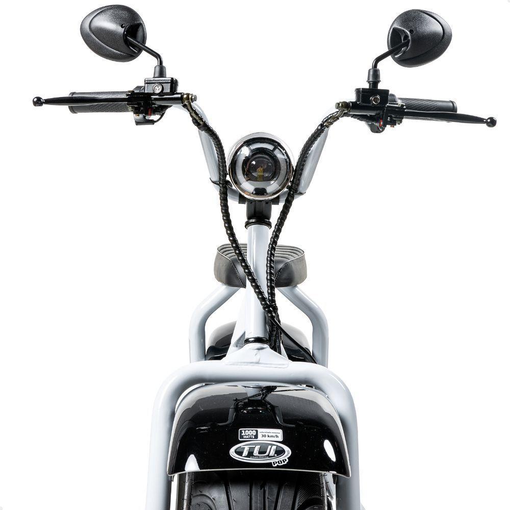 Scooter Elétrica 1000w Tui Pop Moto Patinete Sem Cnh Branco-preto - 4