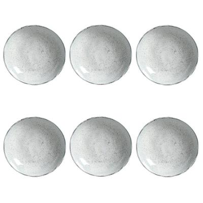 Conjunto de Pratos Fundos Bio Echo 6 Peças Cerâmica Cinza Porto Brasil