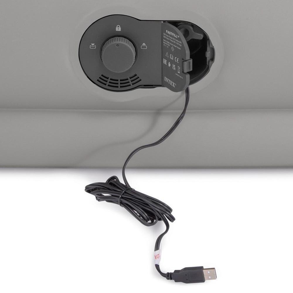 Colchão Inflável Solteiro Dura Beam Prestige Azul Standard 136kg Bomba Usb Intex - 4