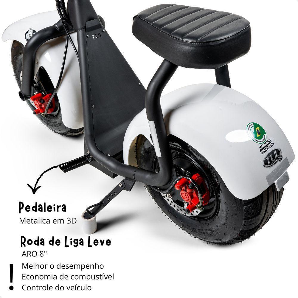 Scooter Elétrica 1000w Tui Pop Moto Patinete Sem Cnh Preto-branco - 6