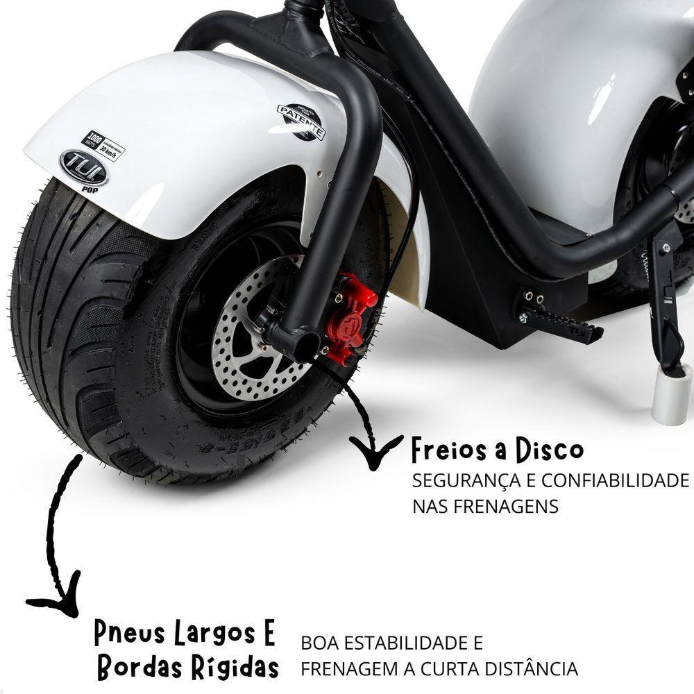 Scooter Elétrica 1000w Tui Pop Moto Patinete Sem Cnh Preto-branco - 7