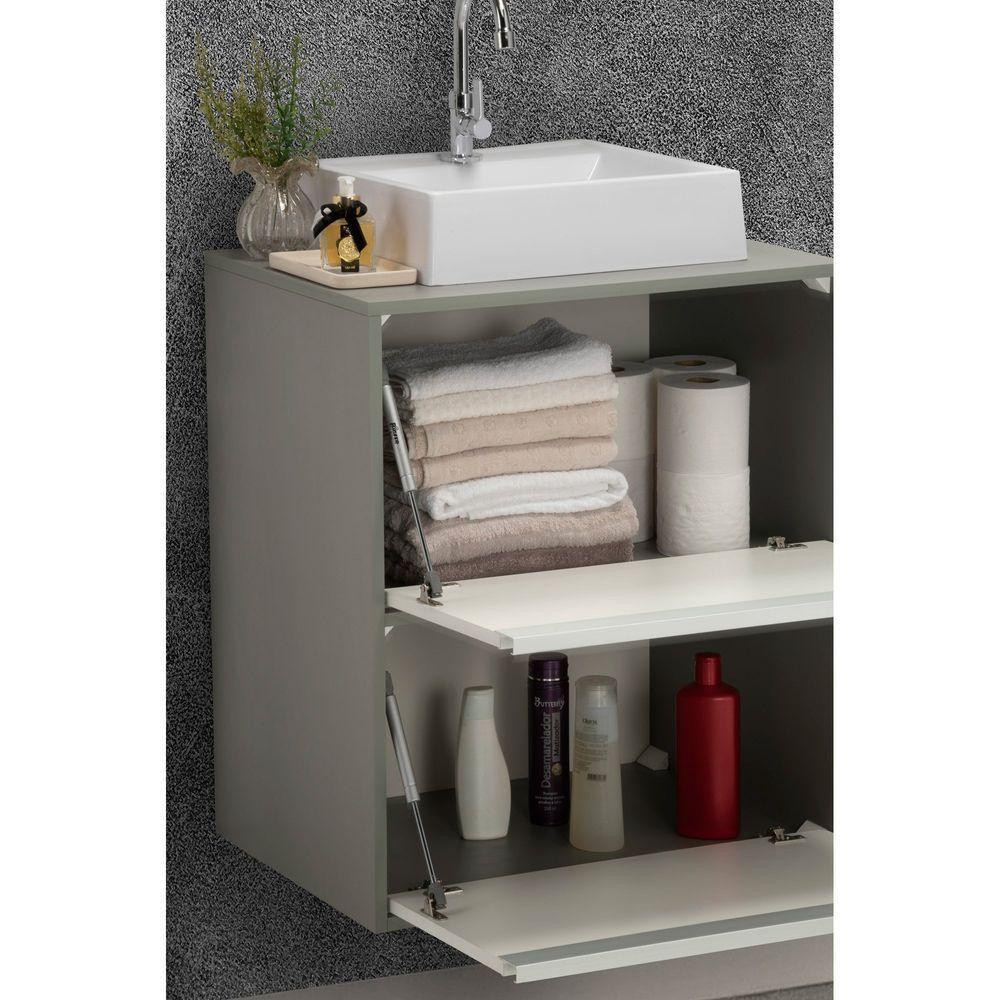 Conjunto Gabinete E Espelheira Plena Versati 70 Cm - Verde/Branco - 5
