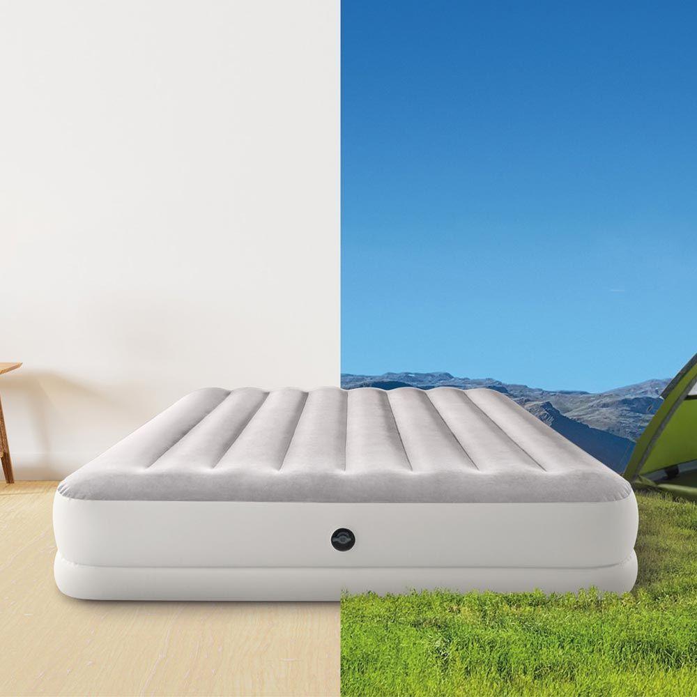 Colchão Inflável Casal Queen Fiber Tech Prestige Com Bomba Usb Bege Intex - 5