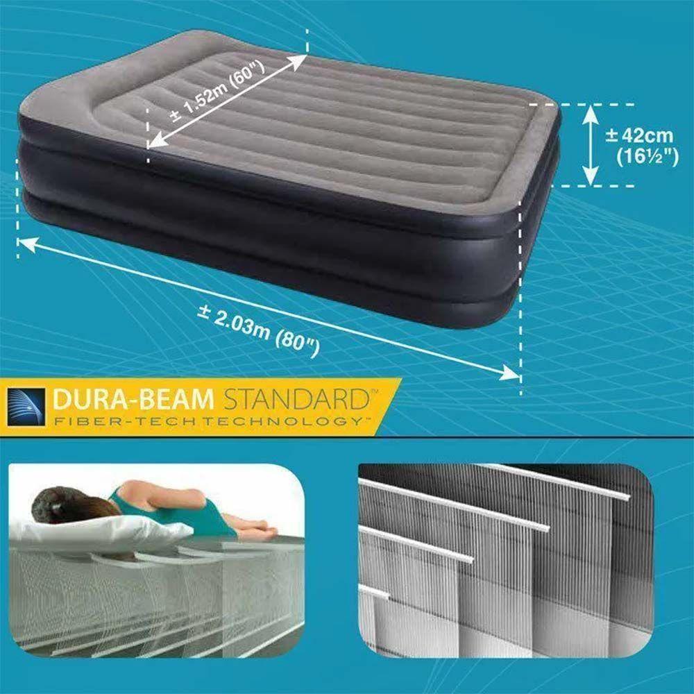 Colchão Inflável Casal Dura Beam Queen Raised Com Bomba Elétrica - 4