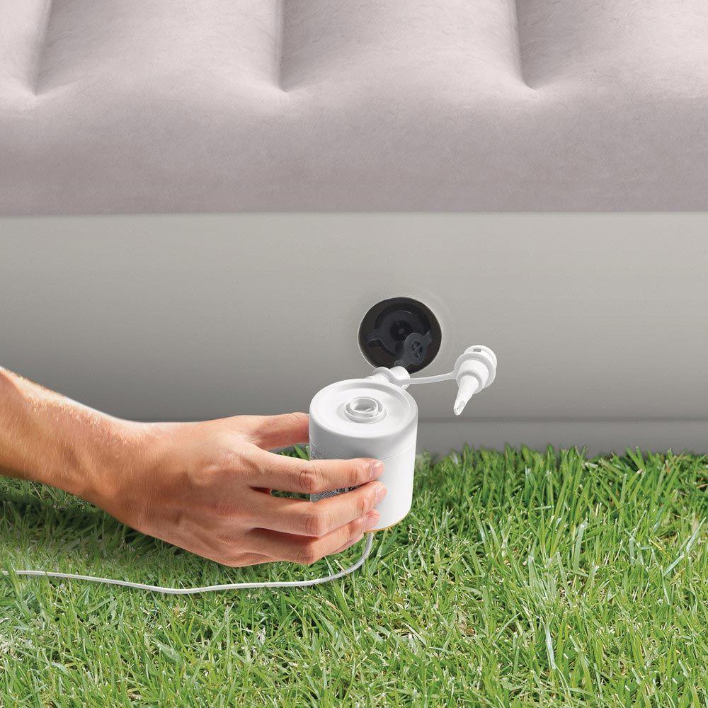 Colchão Inflável Solteiro Dura Beam Fiber Tech Prestige Com Bomba Usb Bege Intex - 3