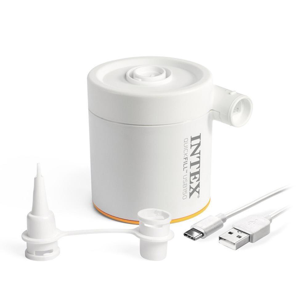 Colchão Inflável Solteiro Dura Beam Fiber Tech Prestige Com Bomba Usb Bege Intex - 4