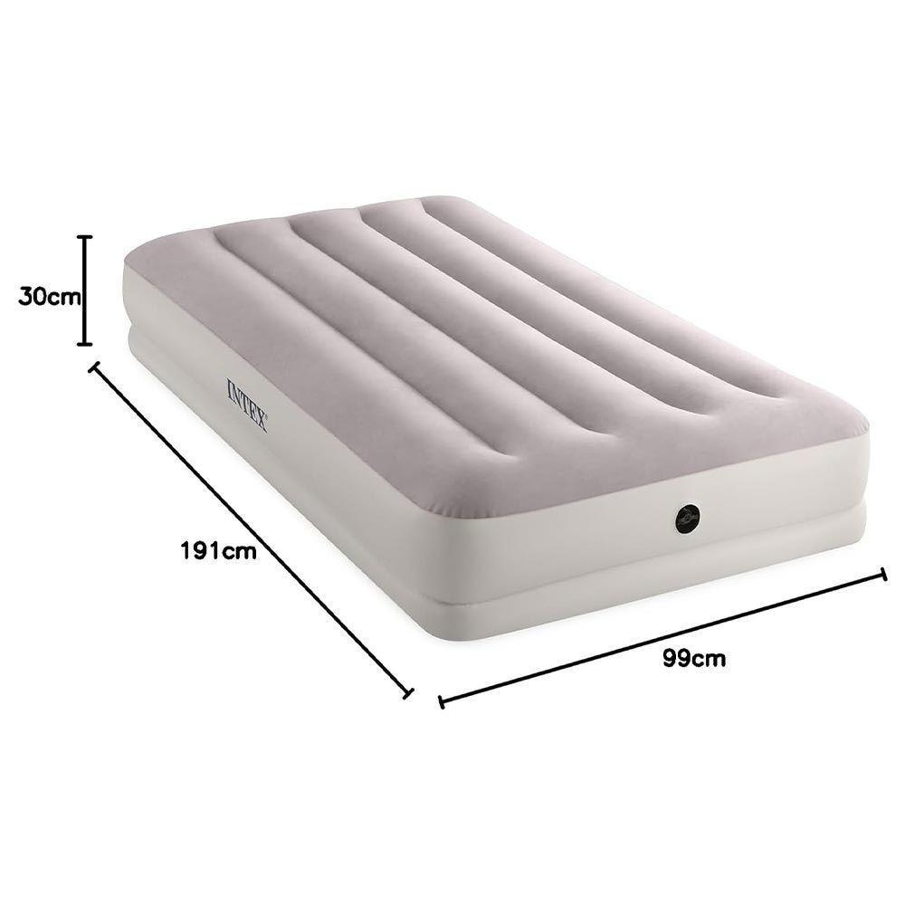 Colchão Inflável Solteiro Dura Beam Fiber Tech Prestige Com Bomba Usb Bege Intex - 6
