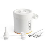 Colchão Inflável Solteiro Dura Beam Fiber Tech Prestige Com Bomba Usb Bege Intex