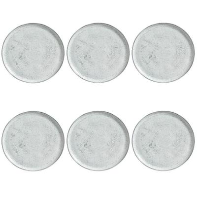 Conjunto de Pratos Rasos Bio Echo 6 Peças Cerâmica Cinza Porto Brasil
