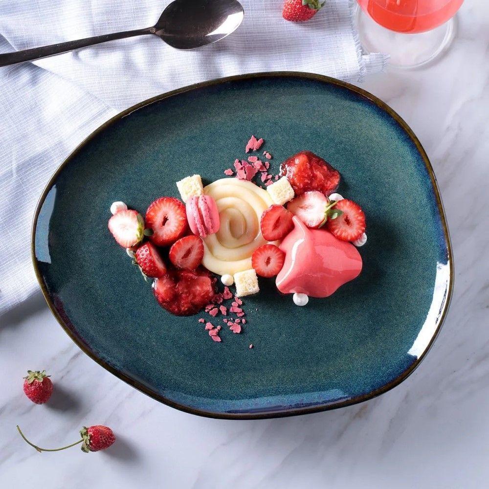 Conjunto De Pratos Rasos Oval 06 Peças Orgânico Oceano Porto Brasil - 3