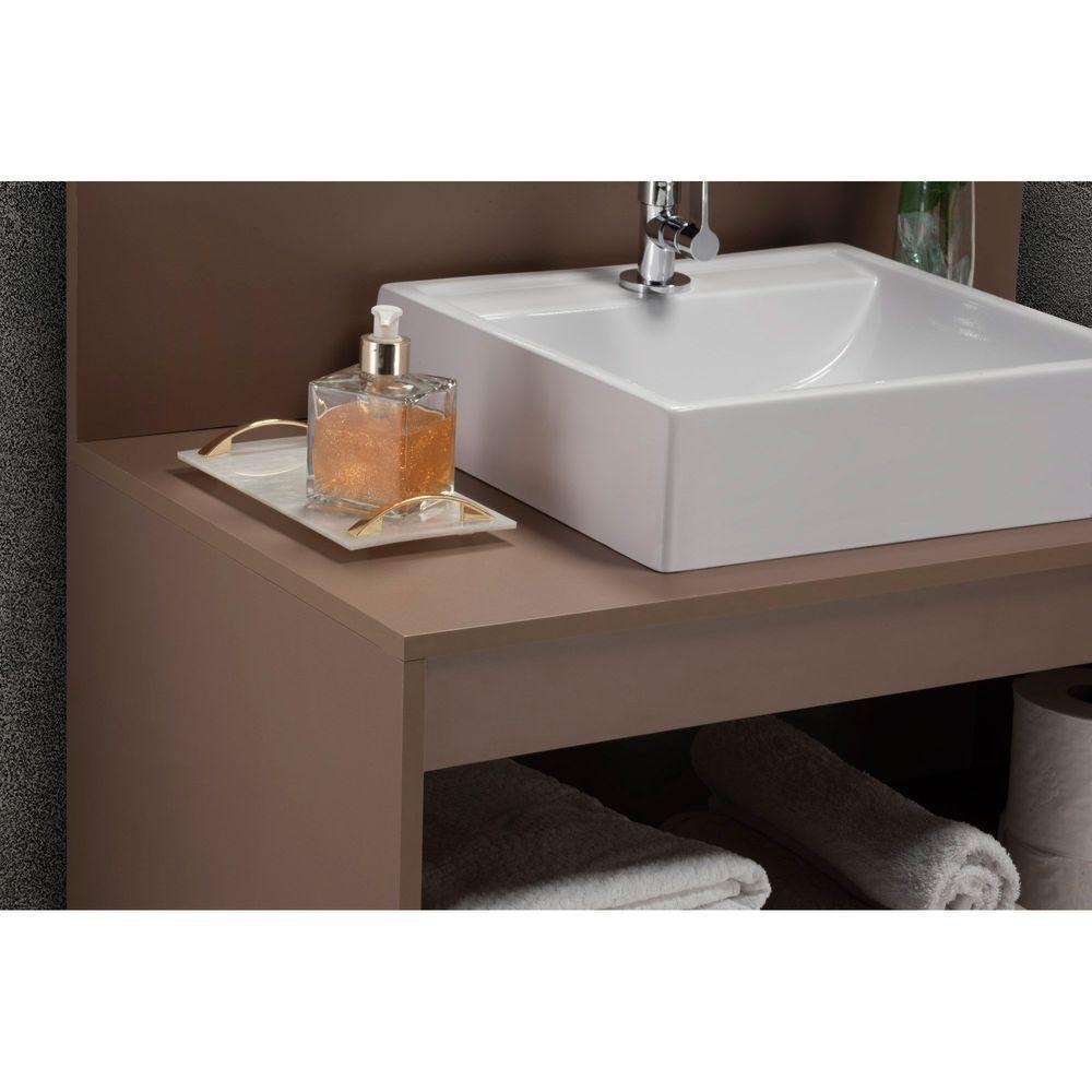 Conjunto Gabinete E Espelheira Plena Max 100 Cm - Bronze/Preto - 4