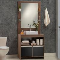 Conjunto Gabinete E Espelheira Plena Max 100 Cm - Bronze/Preto - 2