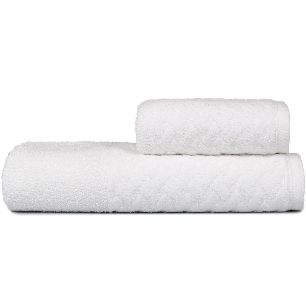 Jogo De Toalhas Banho E Rosto Finesse 380g-m² 100% Algodão Atlântica Off White - 1