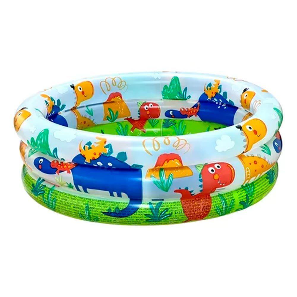 Piscina Inflável Infantil Dino 3 Anéis 28 Litros - Intex - 1
