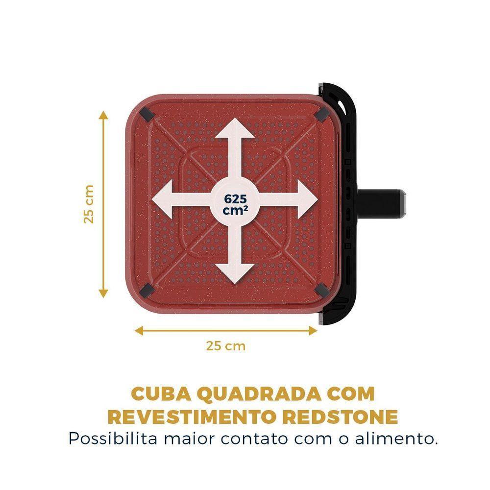 Air Fryer Britânia 8L Redstone Visor Glass BAF80A 110V - 3